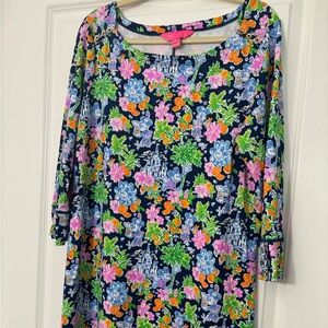 Lilly Pulitzer Disney XL Mickey Minnie Mouse  Sophie Dress Navy Floral